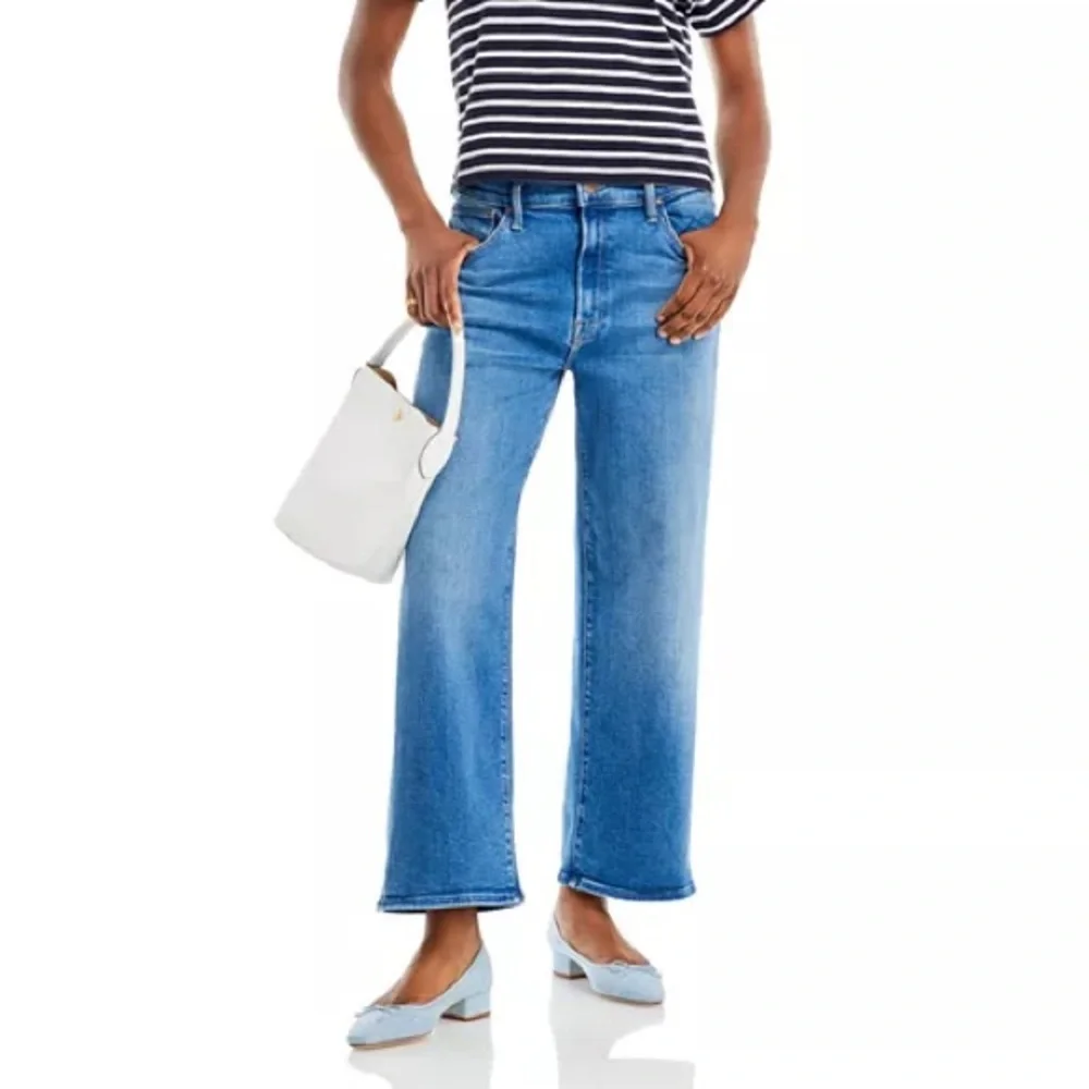 MOTHER The Dodger High Rise Ankle Wide Leg Jeans in Work Hard Play Hard - Picture 2 of 11